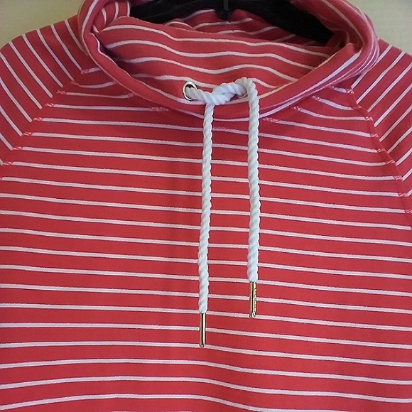 Tommy Hilfiger Womens Red/White Striped Drawstring Turtle Pullover S/P - Picture 8 of 15